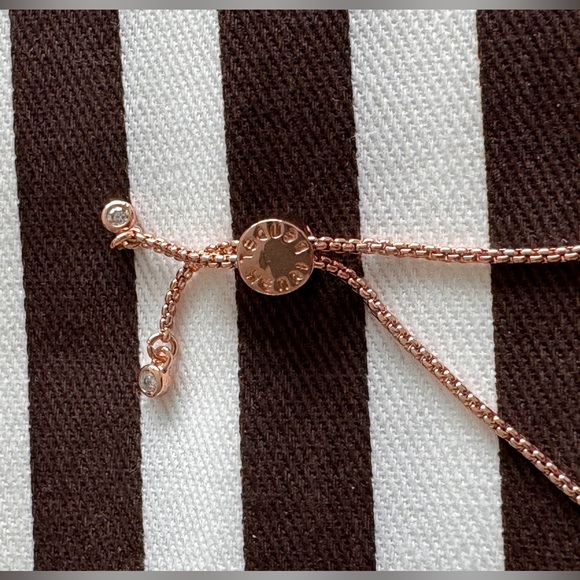 Henri Bendel Pave Link Slider Bracelet, brown stone with rose gold color. New! - Picture 5 of 6